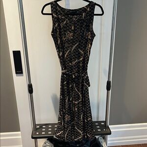 Voir Voir Black, Cream and Tan  Dress.